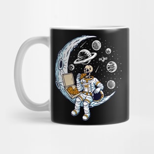astronaut eating pizza moon Mug